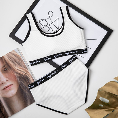 Set de lenjerie de sport pentru femei albe - Lenjerie de corp