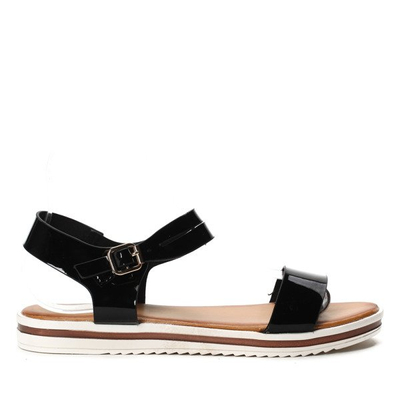 Sandale negre pe talpă groasă de la Potenza - Încălțăminte