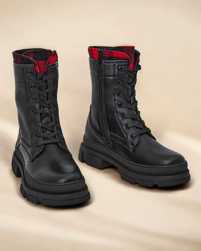 Cizmele de glezna pentru femei din piele ecologica Royalfashion workery Fezze