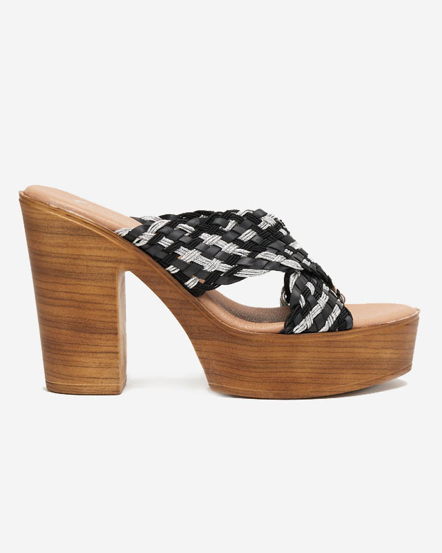 Papuci de damă negri pe un stâlp înalt Kotinso - Încălțăminte