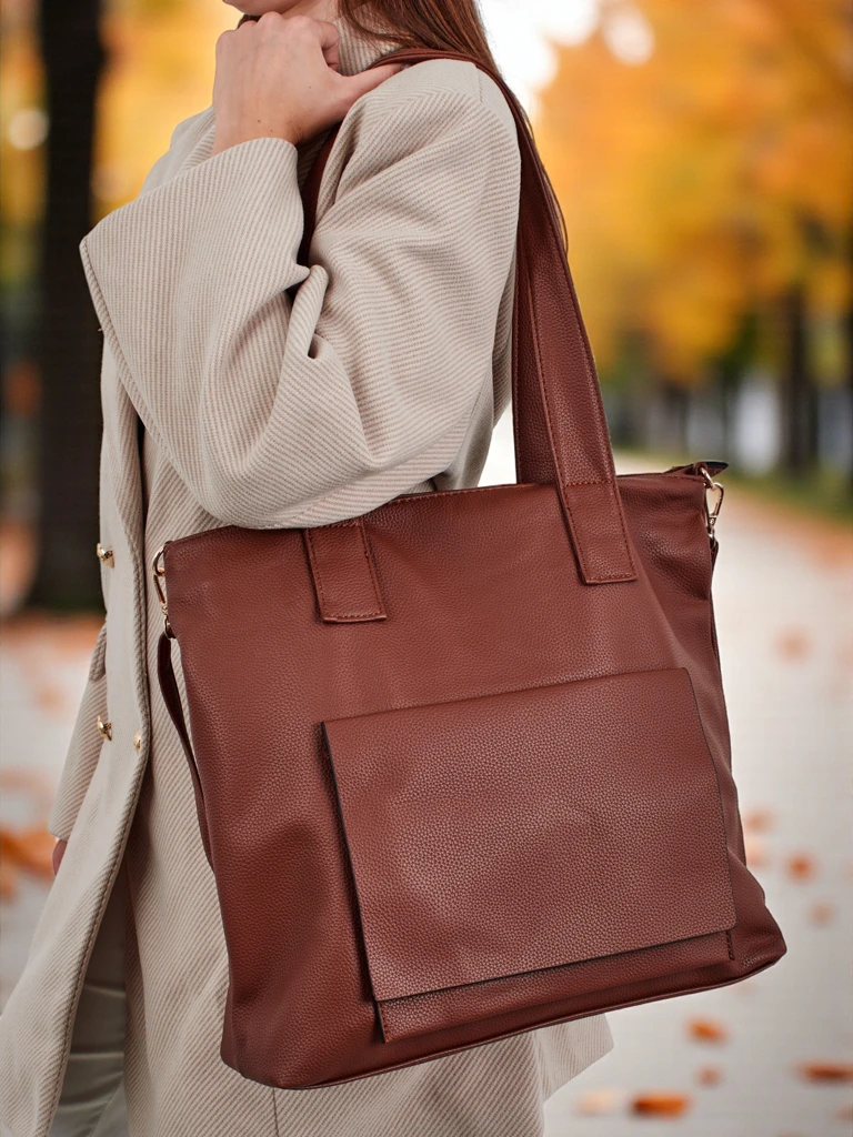 Geantă de damă mare shopper Moon Whisper din piele ecologică