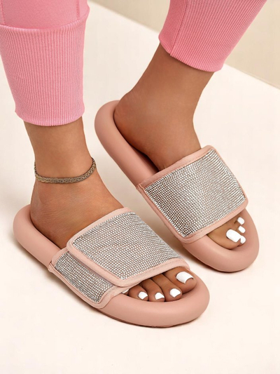 Royalfashion Damskie klapki na płaskiej podeszwie Sparkle Step