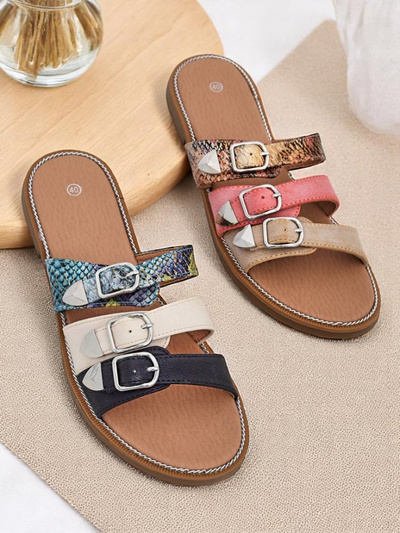 Royalfashion Dames platsool Snake Chic-pantoffels