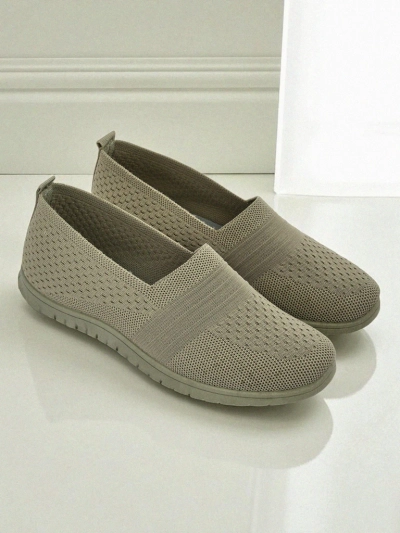 Gaia Verde dames mocassins - comfortabele groene stoffen schoenen met platte hak