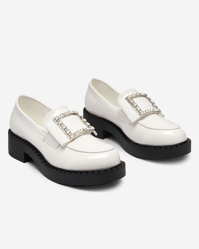 OUTLET Pantofi lacuiti alb cu catarama Fogim - Incaltaminte