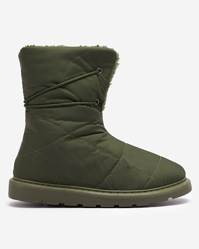 Pantofi de damă verde închis a'la cizme de zăpadă Amirfu- Footwear