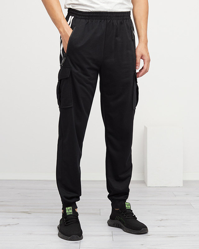 Pantaloni de trening negri pentru bărbați - Îmbrăcăminte