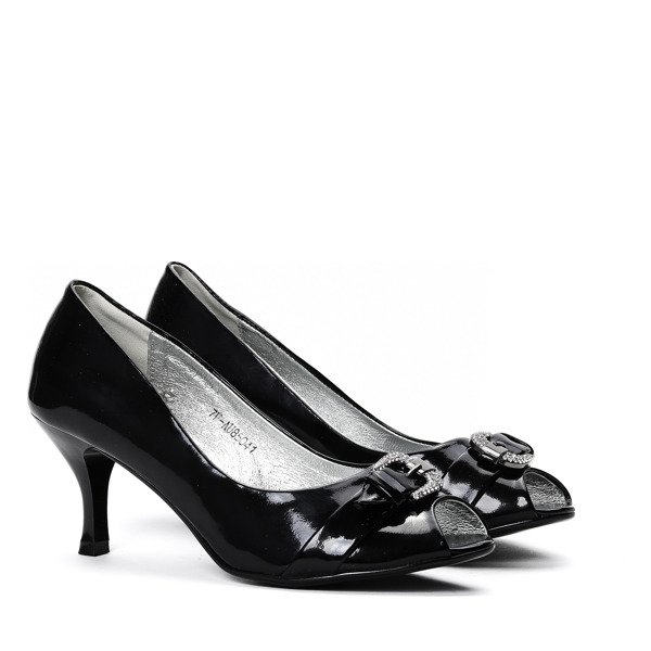 Czarne czółenka bez noska- Obuwie