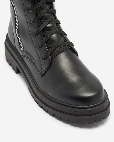 Cizme bagger de damă negre cu toc plat Fetisa - Încălțăminte