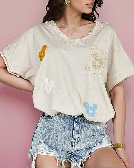 Royalfashion Tricou pentru femei cu petice