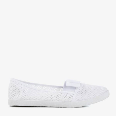 OUTLET Adidași albi cu un arc Nadin - Încălțăminte