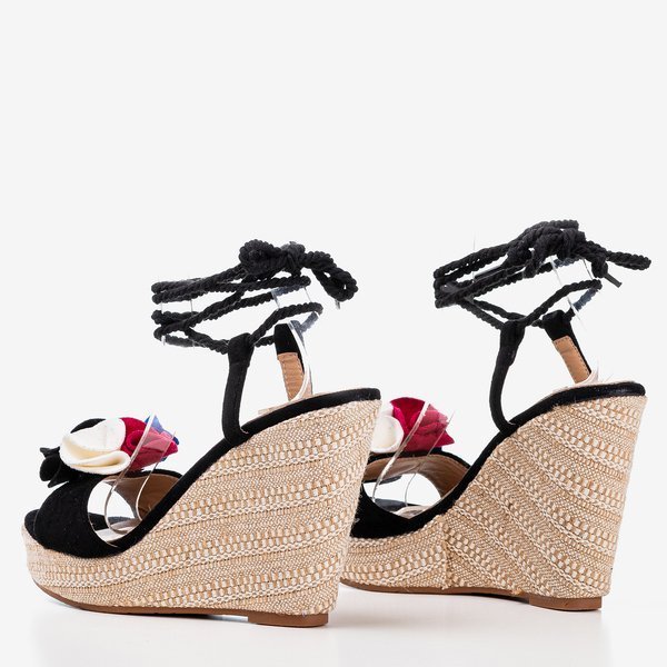 Sandale cu dantelă dantelă de culoare neagră de la Chantelle - Încălțăminte