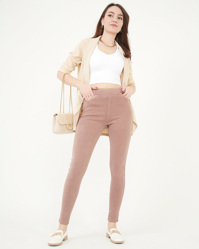 Treggings de damă roz clasic - Îmbrăcăminte