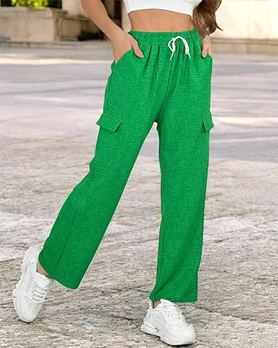 Royalfashion Pantaloni largi de damă cu buzunare