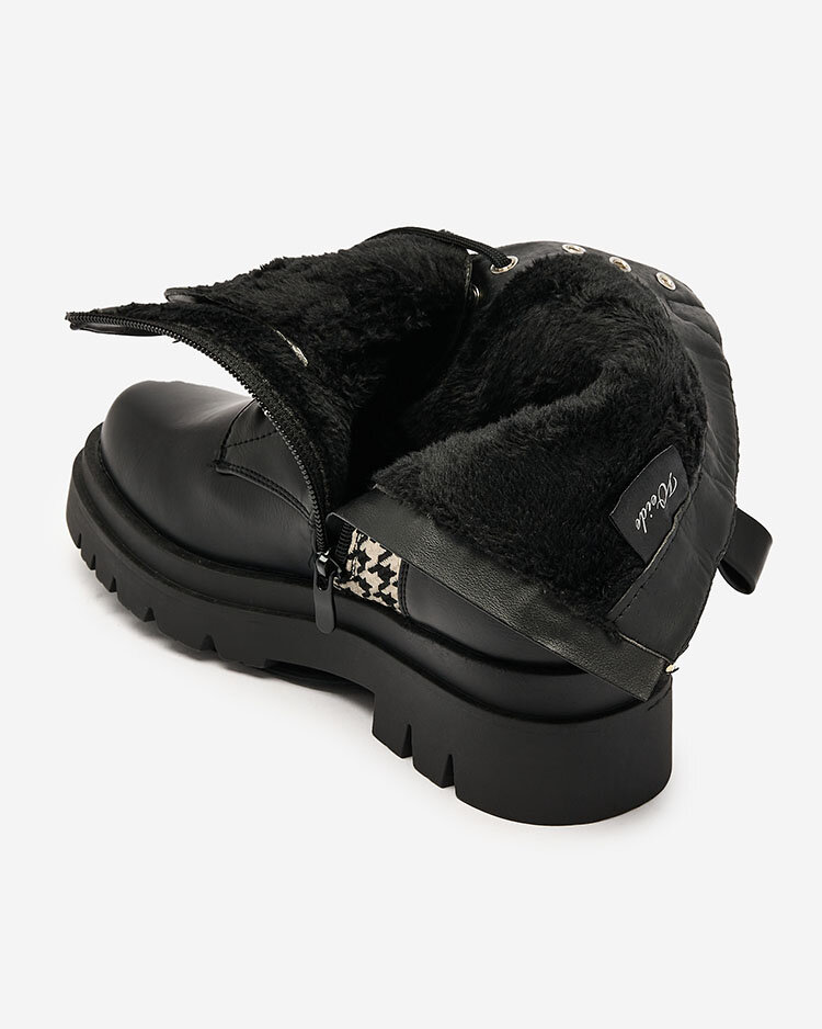 Royalfashion Cizme negre de damă cu inserție de pepite Zatafel