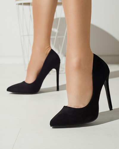 Pantofi stiletto clasici de damă cu vârf ascuțit, de culoare neagră Ermak- Footwear
