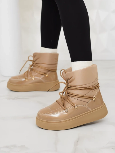 Royalfashion Cizme de zăpadă slip-on pentru femei de culoare maro Dabenda
