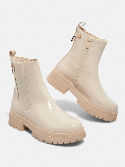 Botine de damă lăcuite din piele ecologică Calebi