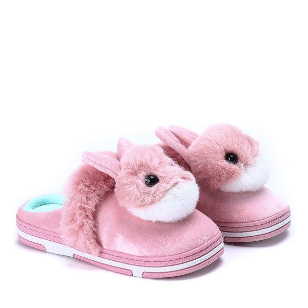 Różowe kapcie z króliczkiem Minky - Obuwie