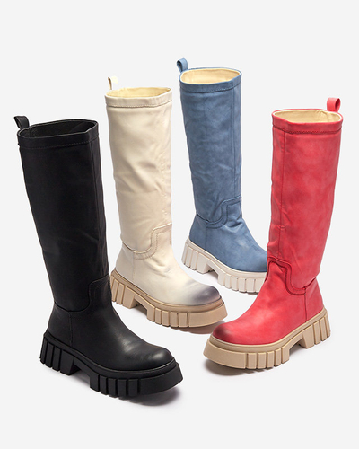 Cizme pentru femei Astaroth Mid-Calf Cream - Încălțăminte