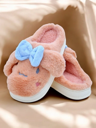 Papuci de blană pentru femei Royalfashion cu fundiță Savos