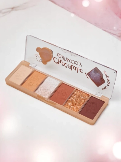 Kevin&Coco Paletă 6 farduri de pleoape cu sclipici Chocolate