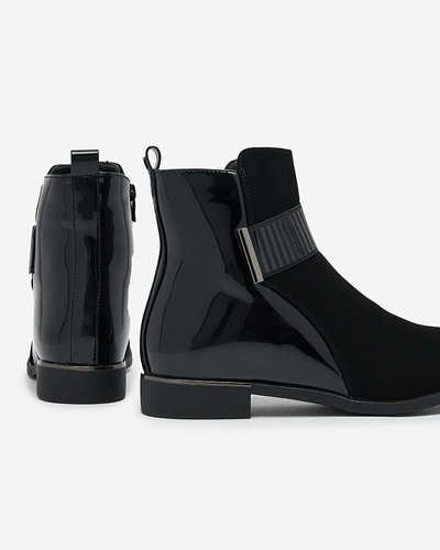 Royalfashion Cizme de damă negre mate Reperra