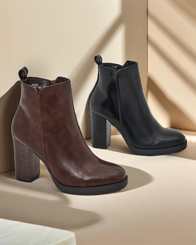 Bocanci de damă Royalfashion pe un toc Erozi