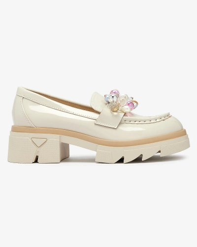 Mocasini bej lăcuit pentru femei Geloppa- Footwear