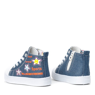 Niebieskie dziecięce trampki na zamek Sky - Obuwie