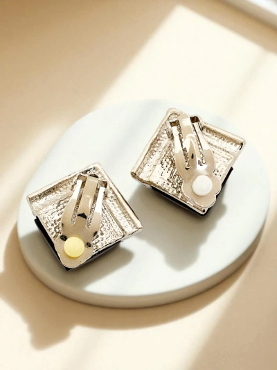 Royalfashion Cercei cu clips pentru femei, cu cristale și zirconiu cubic