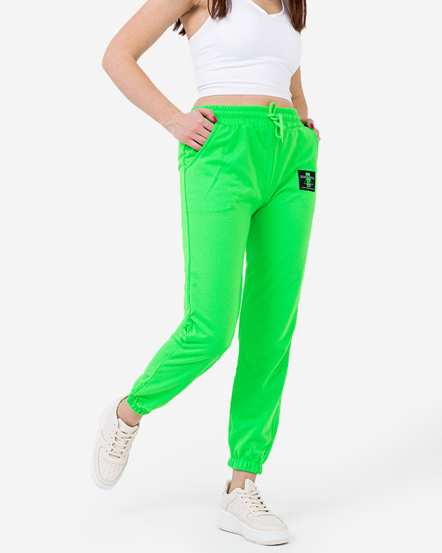 Pantaloni de trening dama verde neon - imbracaminte