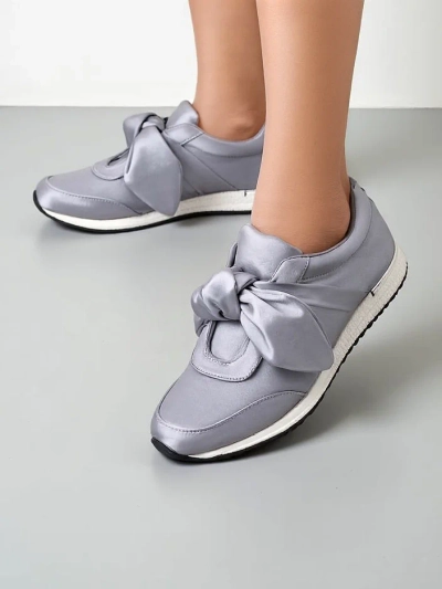 Sneakers Royalfashion pentru femei cu fundiță Socca