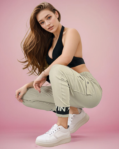 Royalfashion Pantaloni de luptă din țesătură pentru femei