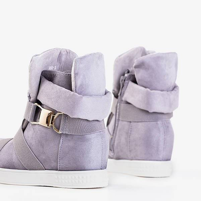 OUTLET Adidași gri pentru femei cu pană de interior Dinah - Încălțăminte