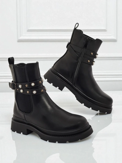 Botine înalte de damă din piele ecologică Pearl Mist