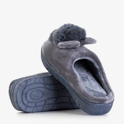 Papuci de culoare gri închis Mouse Amarli - Încălțăminte