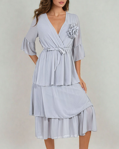 Royalfashion Rochie midi de damă cu volane