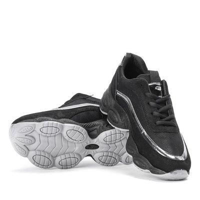 Czarne sportowe buty na wyższej podeszwie Zola - Obuwie