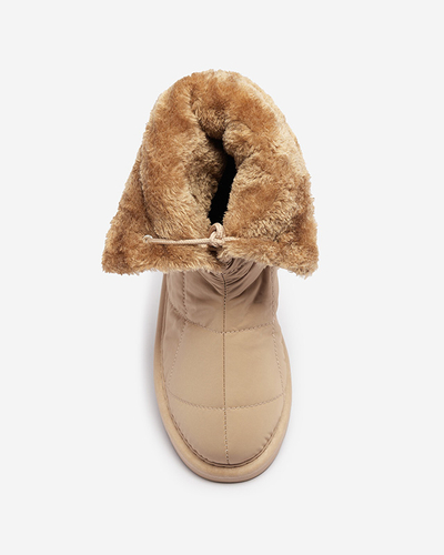 Pantofi de damă maro deschis a'la cizme de zăpadă Amirfu- Footwear
