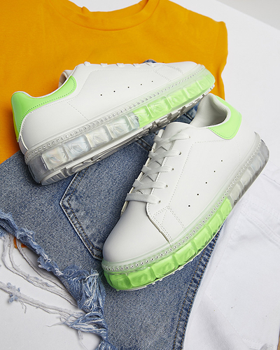 Adidași sport pentru femei de culoare alb-verde Roisels - Încălțăminte