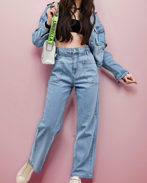 Royalfashion Pantaloni boyfriend din denim pentru femei