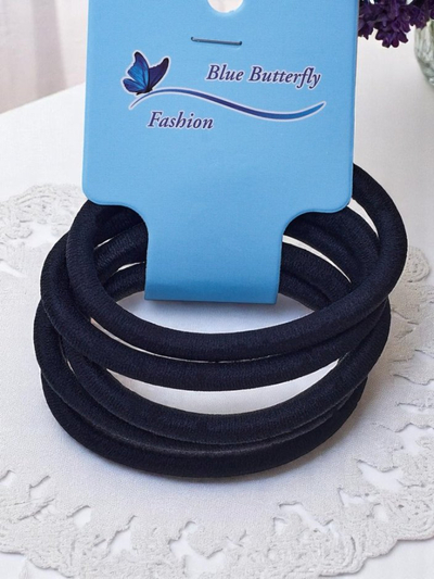 Royalfashion Set de 5 elastice de păr negre Nero