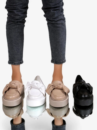 Mocasi elegante pentru femei Royalfashion cu fundiță Ortto