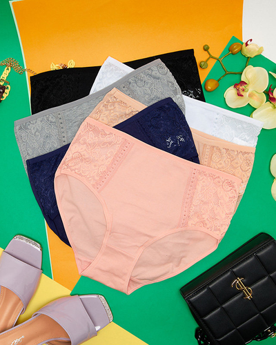 Set 6 perechi de slip dama bumbac PLUS SIZE - Lenjerie intima