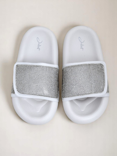 Royalfashion Damskie klapki na płaskiej podeszwie Sparkle Step