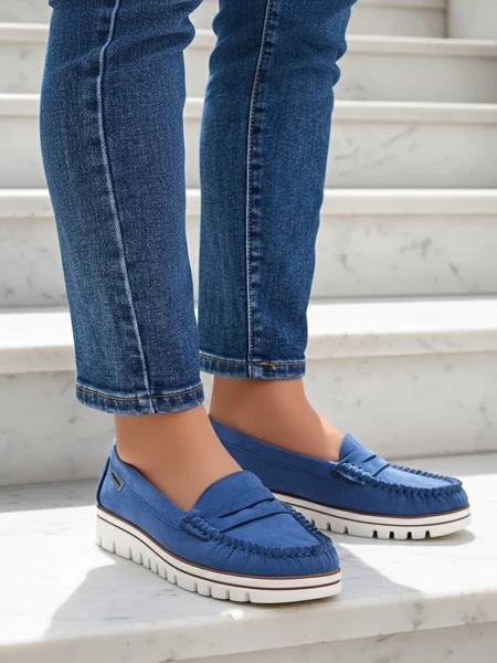 Mocasi ecologici din suede pentru femei Royalfashion Bellisse