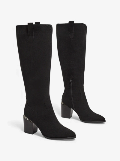 Cizme de damă eco-întoarse cu toc gros Ferrevi