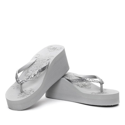 Szare, piankowe japonki - Obuwie