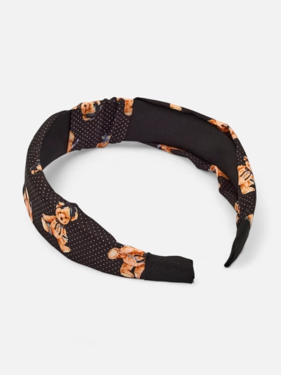 Royalfashion Opaska do włosów z pleceniyem we kropki i misie